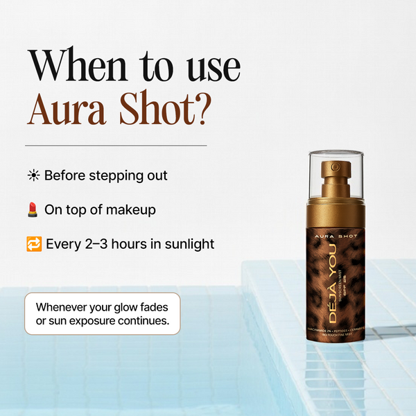 Aura Shot product with usage instructions on a white background
